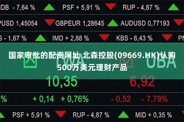 国家审批的配资网址 北森控股(09669.HK)认购500万美元理财产品